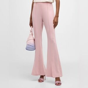 Cinq a‎ Sept Billie Flare Pants Pink Size 10 High Rise Split Cuff Stretch
